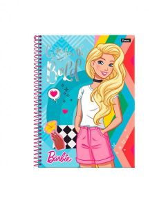  Caderno  Universitário Capa Dura 10x1  200 fls  Barbie - Foroni