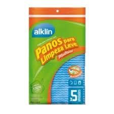 PANO LIMP. LEVE 50X33 AZUL C/ 5 ALK7007 -ALKLIN