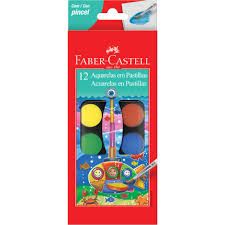 Aquarela 12 Cores c/ pastilha Faber Castell