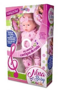 BONECA NINA BABY BRANCA - NOVA TOYS