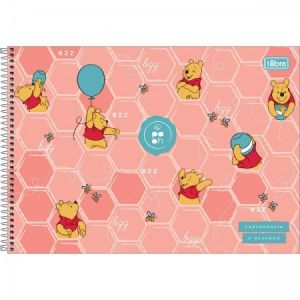 Caderno  de Cartografia e Desenho Espiral Cada Dura 80 fls Pooh  - Tilibra 