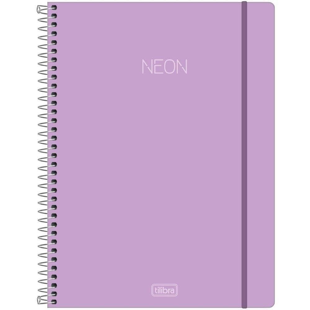 Caderno Universitário Capa Dura 10x1  160 fls Neon Lilás - Tilibra