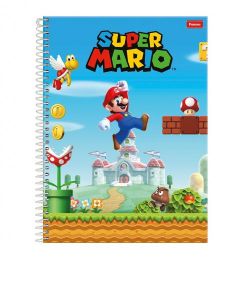Caderno Universitário Capa Dura 10x1  200 fls  Super Mario - Foroni