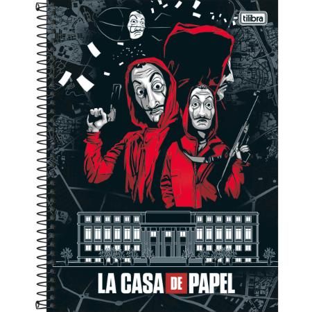 Caderno Universitário Capa Dura 1x1  80 fls La Casa de Papel - Tilibra