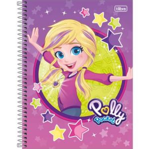 Caderno Universitário Capa Dura 1x1  80 fls Polly Pocket - Tilibra