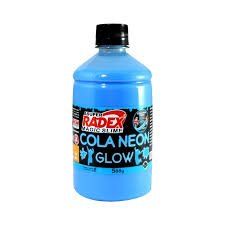 Cola Neon Glow Slime 500g  Azul - Radex