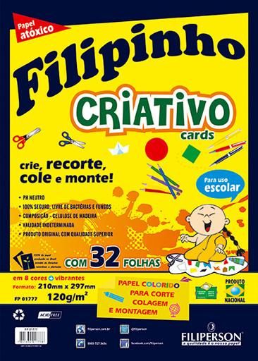 FILIPINHO CRIATIVO 8 CORES 120G 210X297MM(A4) 32FLS - FILIPERSON  10UND