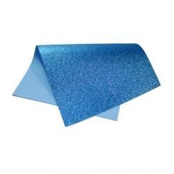 Folha em EVA Glitter 1,5mm 40 x 48cm  Azul Claro