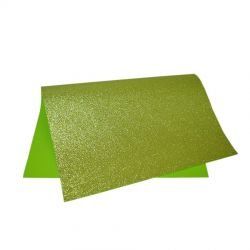 Folha em EVA Glitter 1,5mm 40 x 48cm Verde Claro