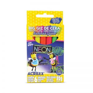 Giz de Cera 06 cores Glitter Neon - Acrilex