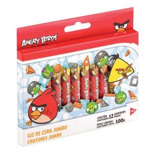 Giz de Cera C/ 12 Angry Birds Tris