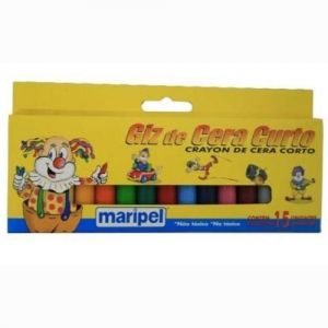 Giz de Cera Curto 15 Cores - Maripel