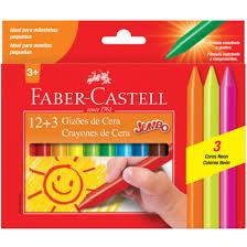 Gizão de Cera C/ 12 Cores +3 Neon Faber Castell