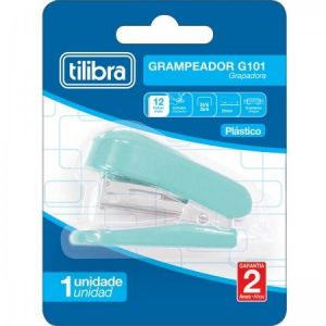 Grampeador 12 Folhas  Mini Com Extrator G101 Aqua -Tilibra