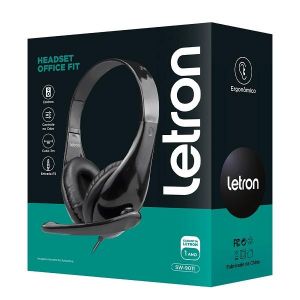 HEADSET OFFICE FIT ESTEREO DRIVER 40 MM CABO 3M PRETO LETRON