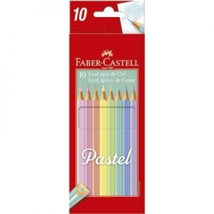 Lápis de Cor , Faber-Castell, Cores Pastel, 10 Cores