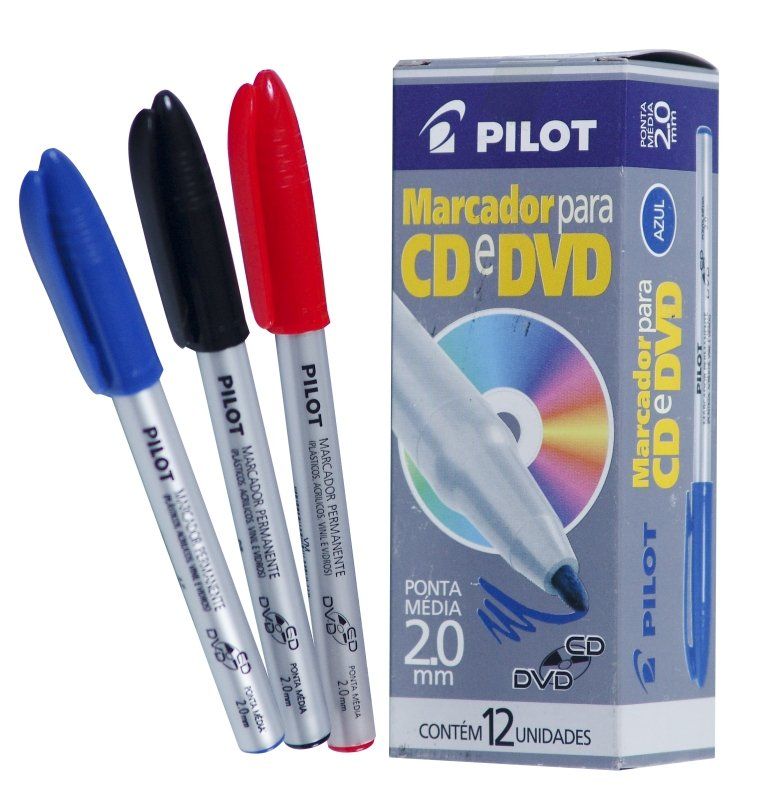 Marcador P/CD/DVD 2.0 mm Vermelho  cx c/12  Pilot