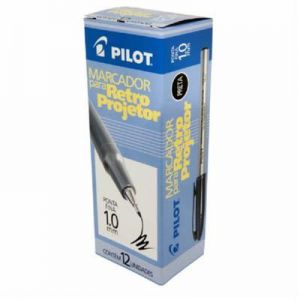 Marcador p/Retroprojetor 1.0 Preto c/12 - Pilot