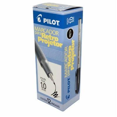 Marcador p/Retroprojetor 1.0 Preto c/12 - Pilot