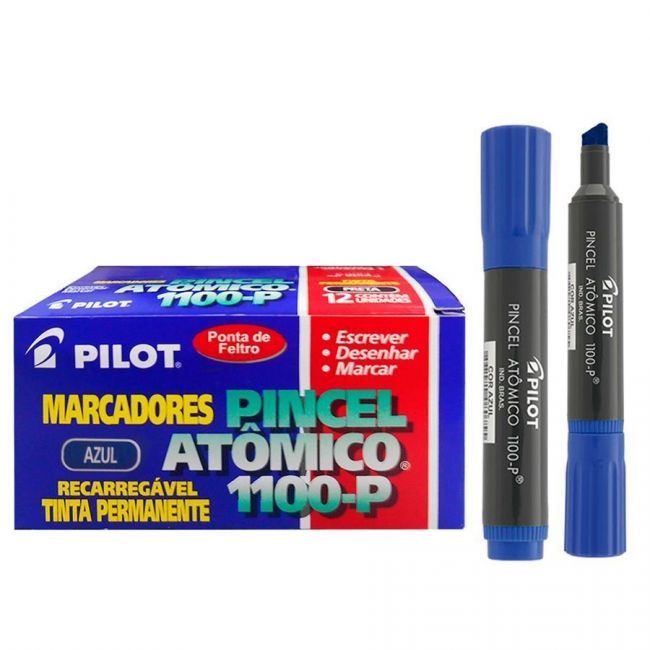 Marcador Permanente Atômico Azul Pilot 1100 cx c/12 Unid.