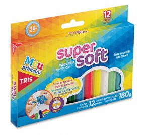 Massa de Modelar 12 cores Super Soft - Tris