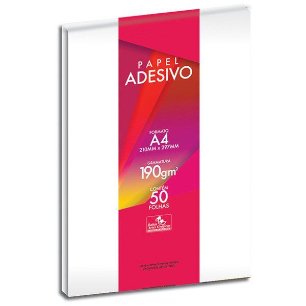 Papel  Adesivo 190g  210x297  50 Folha - BAG