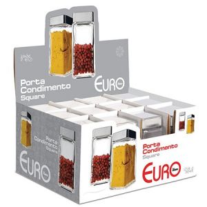 Porta-condimentos de Vidro Square - Euro Home