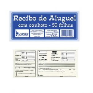 RECIBO DE ALUGUEL COM CANHOTO 50FLS- TAMOIO