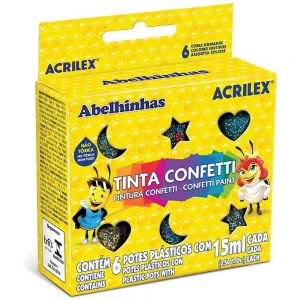 TINTA CONFETTI C/06 15ML -ACRILEX