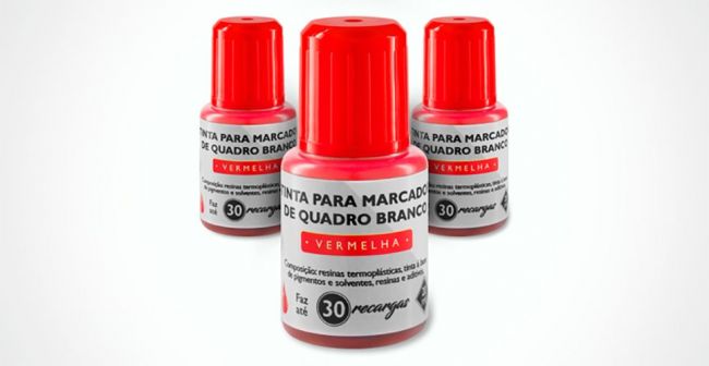 Tinta Para Marcador Para Quadro Branco 20ml Vermelho - Brw