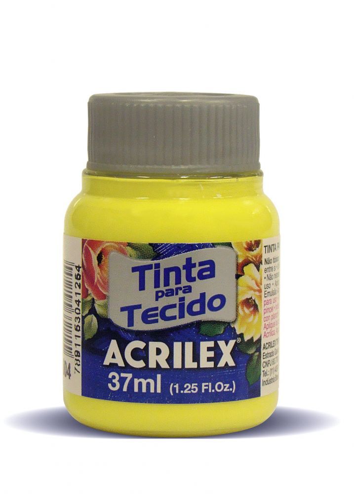 TINTA P/ TECIDO 37ML AMARELO LIMAO ACRILEX