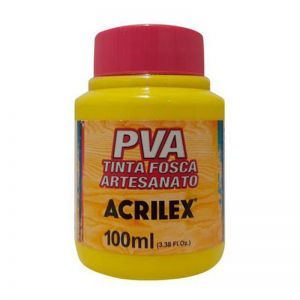 Tinta PVA Fosca para Artesanato 100ml Amarelo Limão - Acrilex