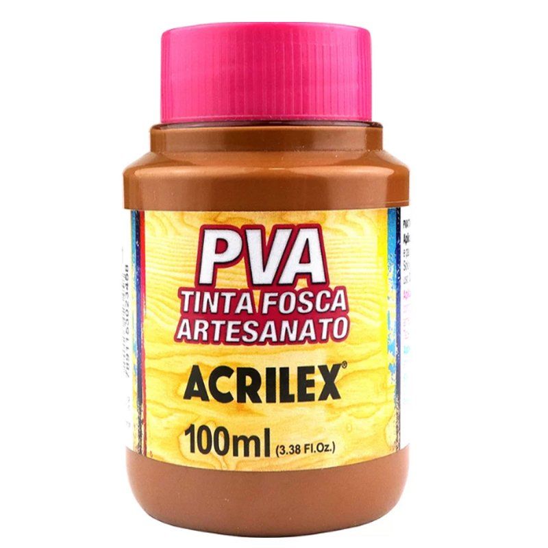 Tinta PVA Fosca para Artesanato 100ml Marrom - Acrilex