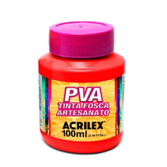 Tinta PVA Fosca para Artesanato 100ml Vermelho Fogo - Acrilex