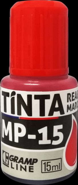 Tinta Reabast. para Marcador Permanente 15 ml Vermelha  - Grampline